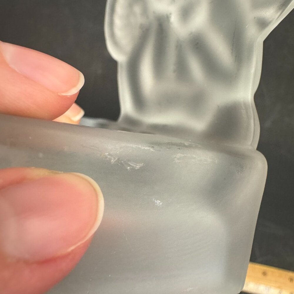 Vtg Penco Clear Frosted Glass Angel Cherub Tea Light Small Candle Holder Figure - Picture 11 of 11